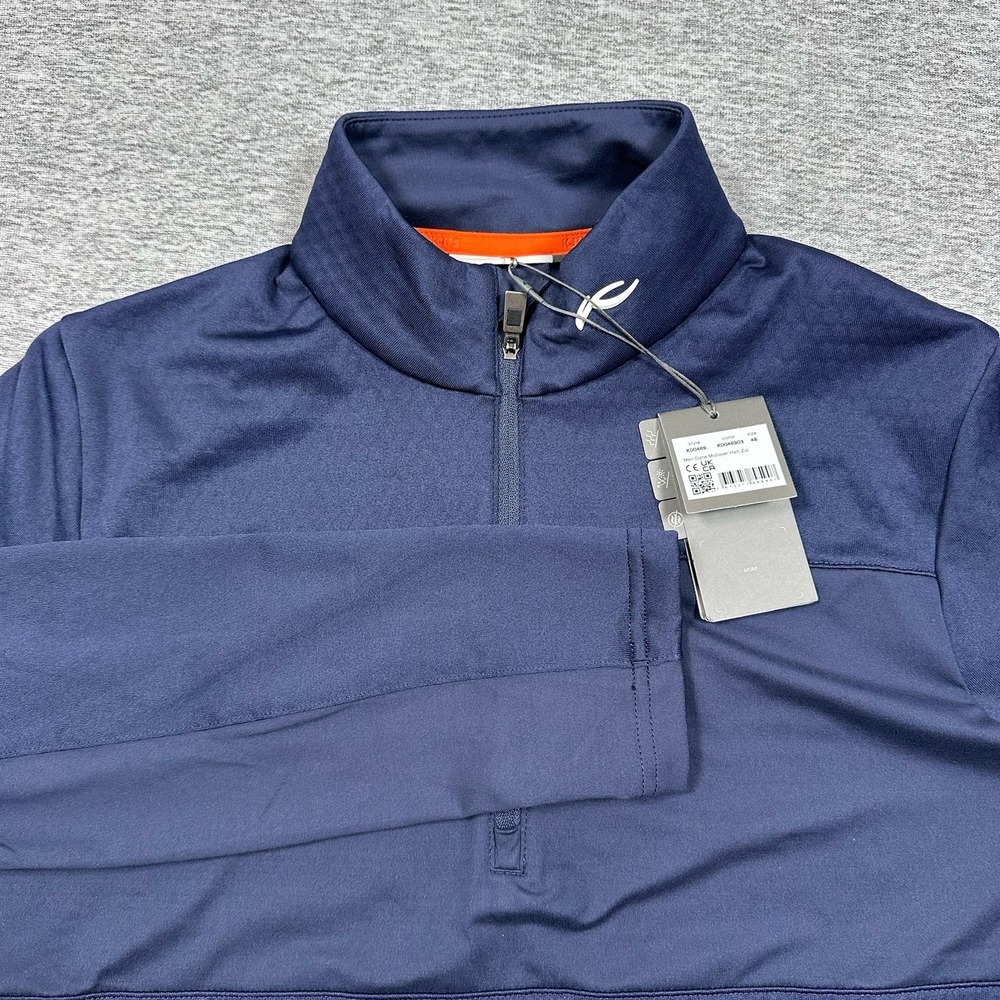 KJUS Dane Midlayer Pullover Mens Size Small 48 Blue Half Zip Stretch Golf NEW